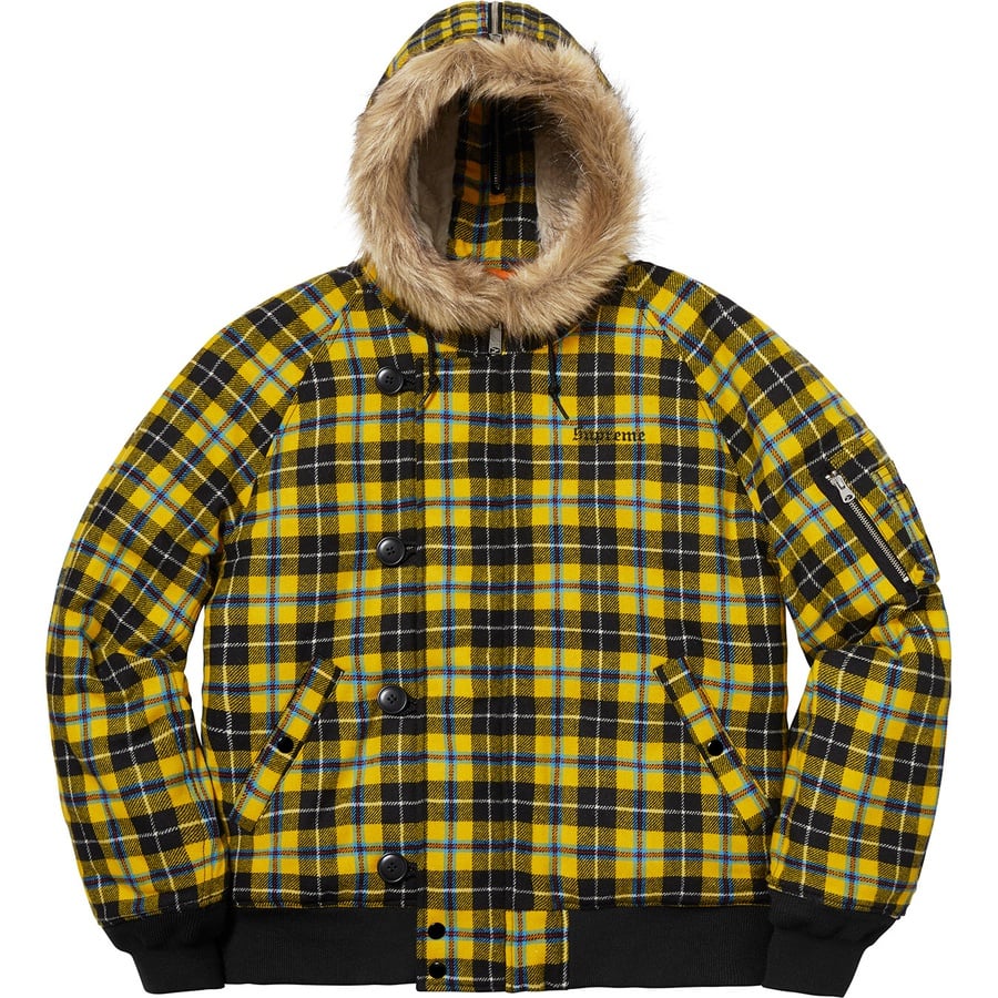 Details on Wool N-2B Jacket Yellow Plaid from fall winter
                                                    2018 (Price is $398)