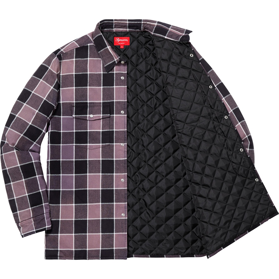 Details on Quilted Faded Plaid Shirt Black from fall winter 2018 (Price is $138)