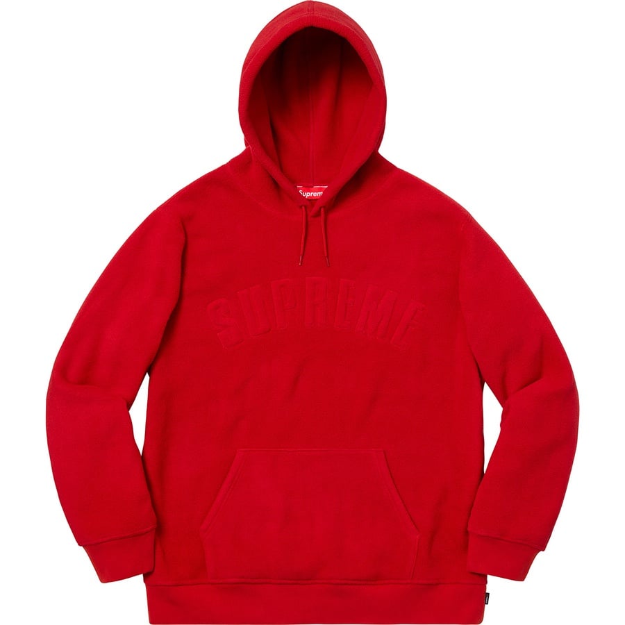 Details on Polartec Hooded Sweatshirt Red from fall winter 2018 (Price is $158)