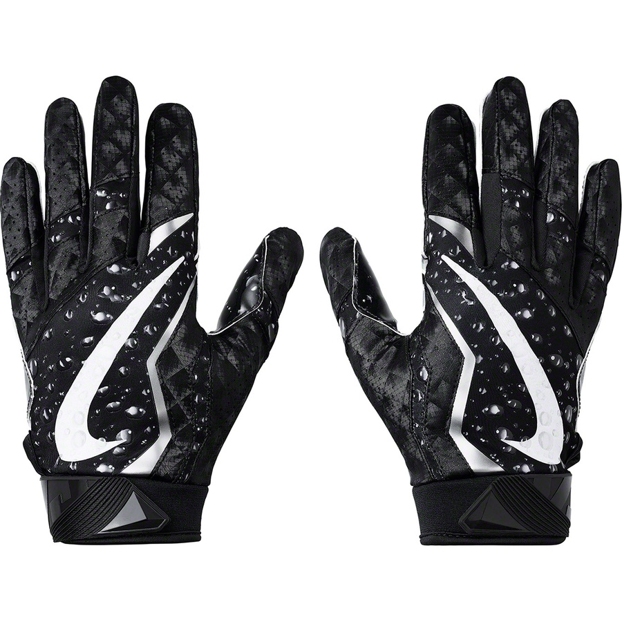 Details on Supreme Nike Vapor Jet 4.0 Football Gloves Black from fall winter 2018 (Price is $60)