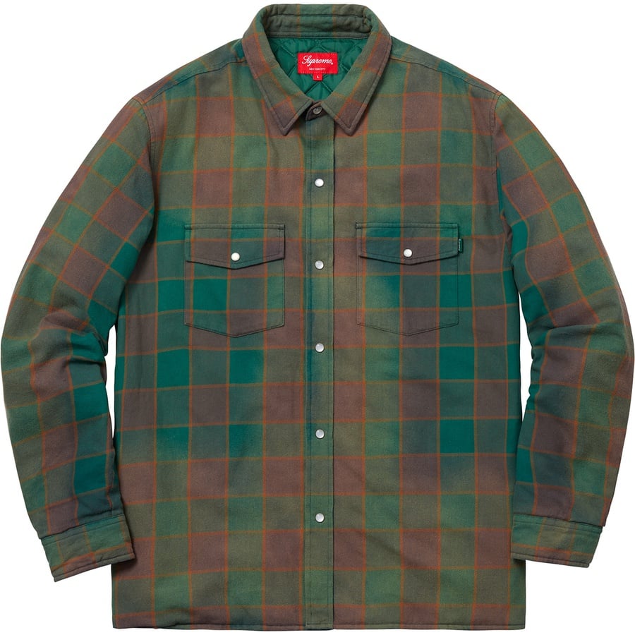 Details on Quilted Faded Plaid Shirt Dusty Green from fall winter
                                                    2018 (Price is $138)