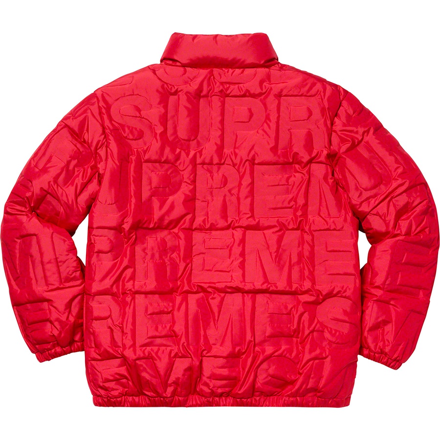 Details on Bonded Logo Puffy Jacket Red from spring summer 2019 (Price is $348)