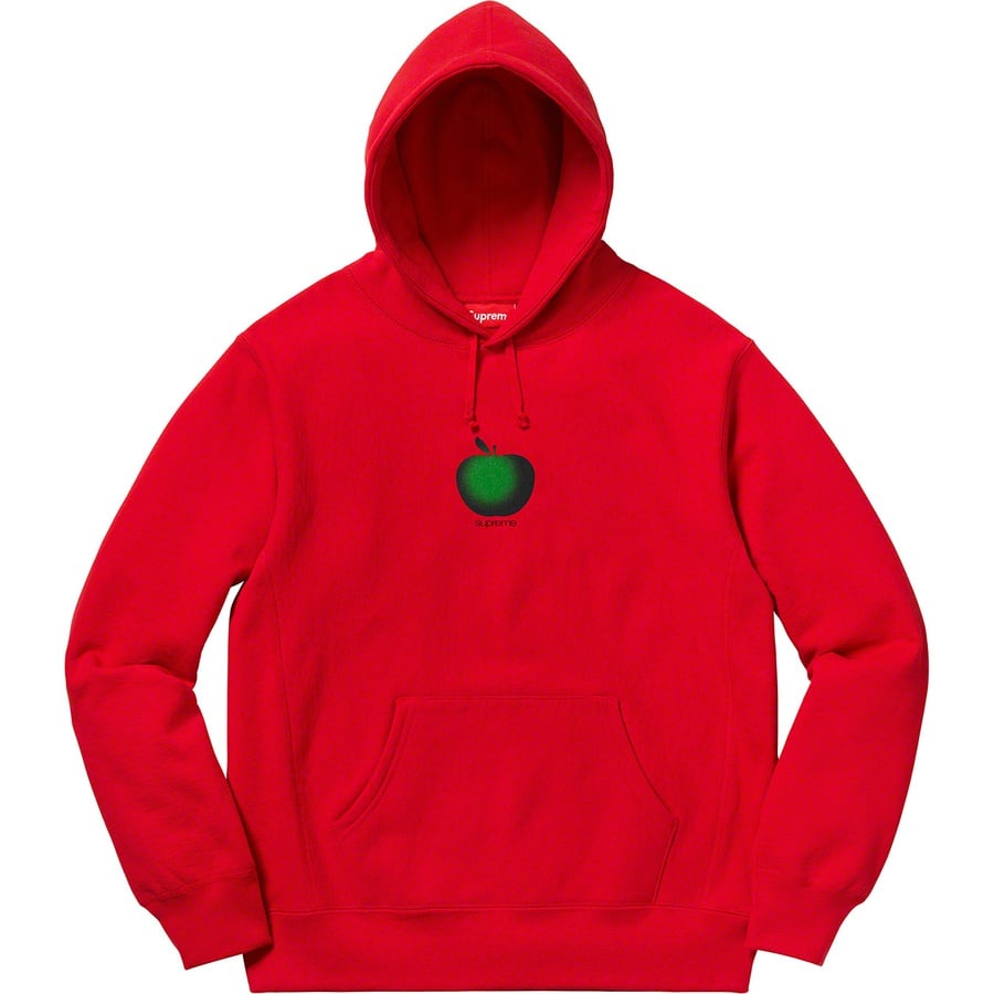 Details on Apple Hooded Sweatshirt Red from spring summer
                                                    2019 (Price is $148)