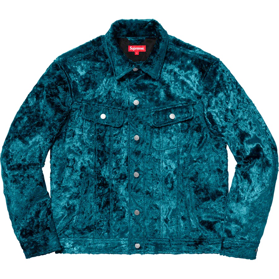 Details on Fuzzy Pile Trucker Jacket Teal from spring summer
                                                    2019 (Price is $328)