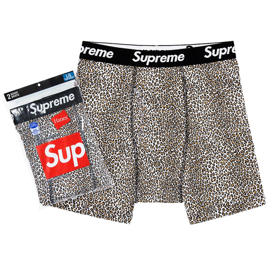 Details on Supreme Hanes Leopard Boxer Briefs (2 Pack) Leopard from spring summer
                                                    2019 (Price is $28)