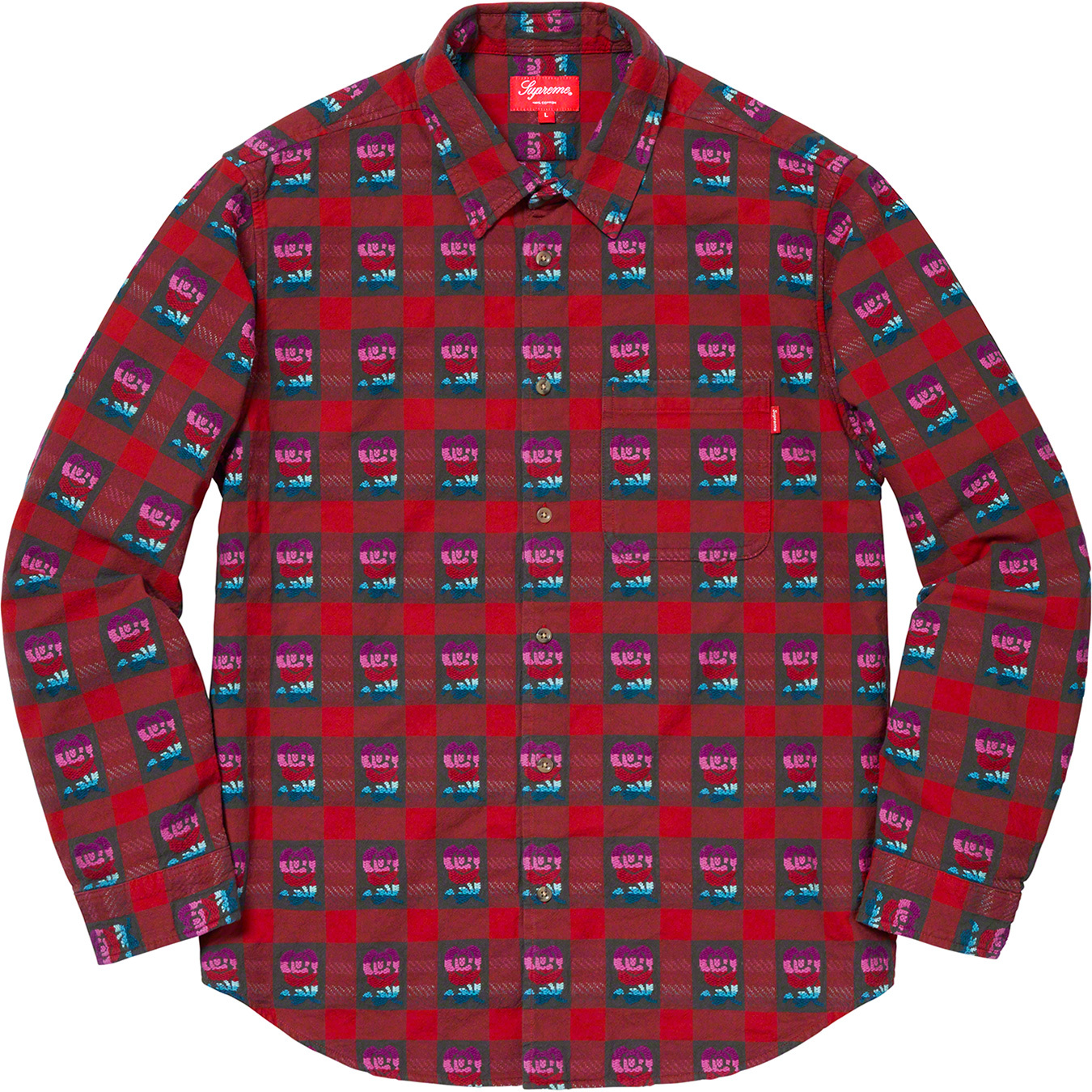 Supreme Rose Buffalo Plaid Shirt Royal M