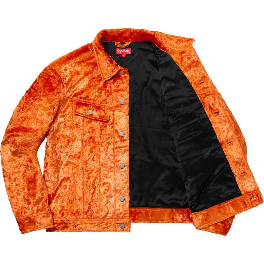 Details on Fuzzy Pile Trucker Jacket Orange from spring summer
                                                    2019 (Price is $328)