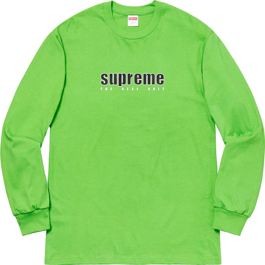 Details on The Real Shit L S Tee Green from spring summer
                                                    2019 (Price is $40)