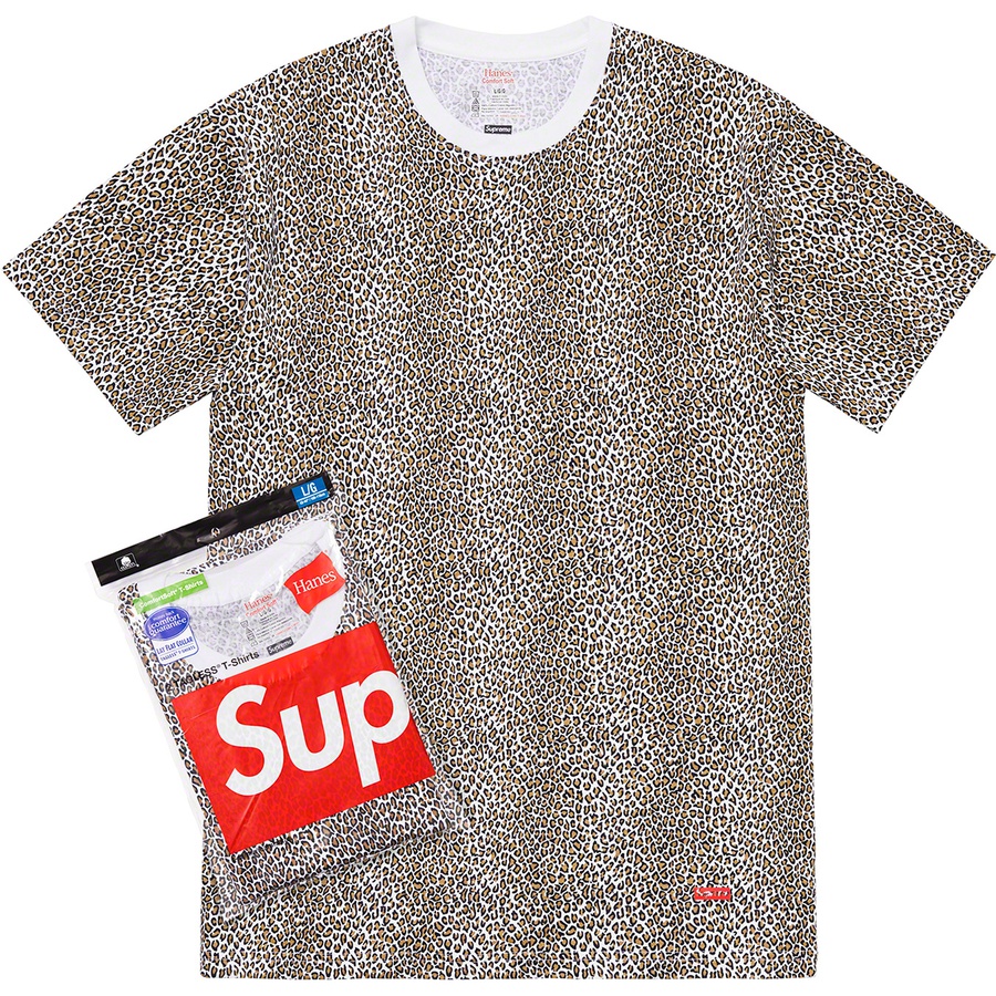 Details on Supreme Hanes Leopard Tagless Tees (2 Pack) Leopard from spring summer 2019 (Price is $28)