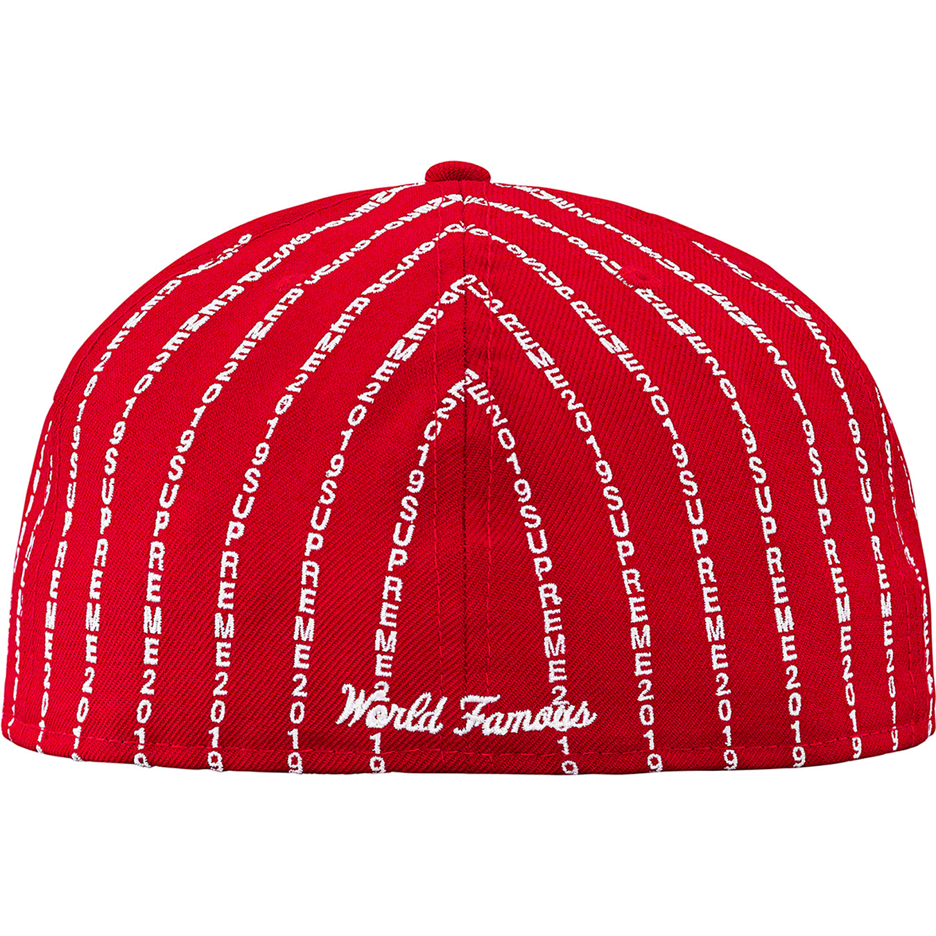 Supreme Text Stripe New Era Red-