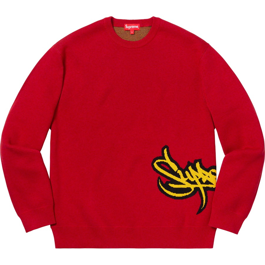Details on Tag Logo Sweater Red from spring summer 2019 (Price is $148)