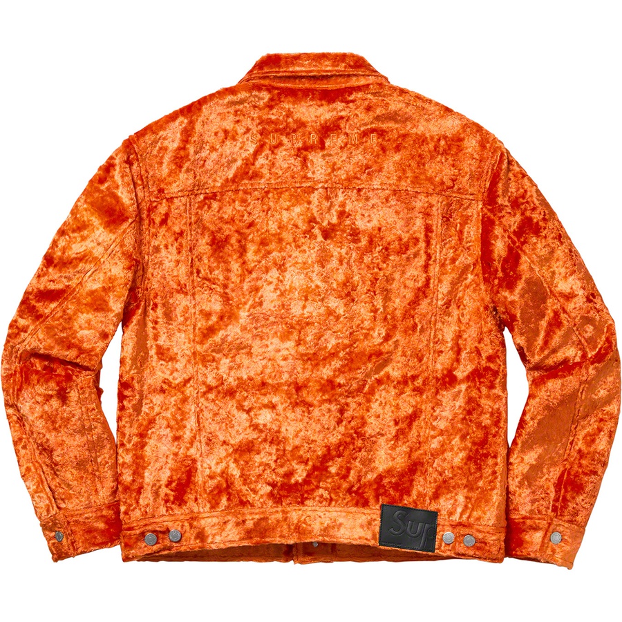Details on Fuzzy Pile Trucker Jacket Orange from spring summer 2019 (Price is $328)