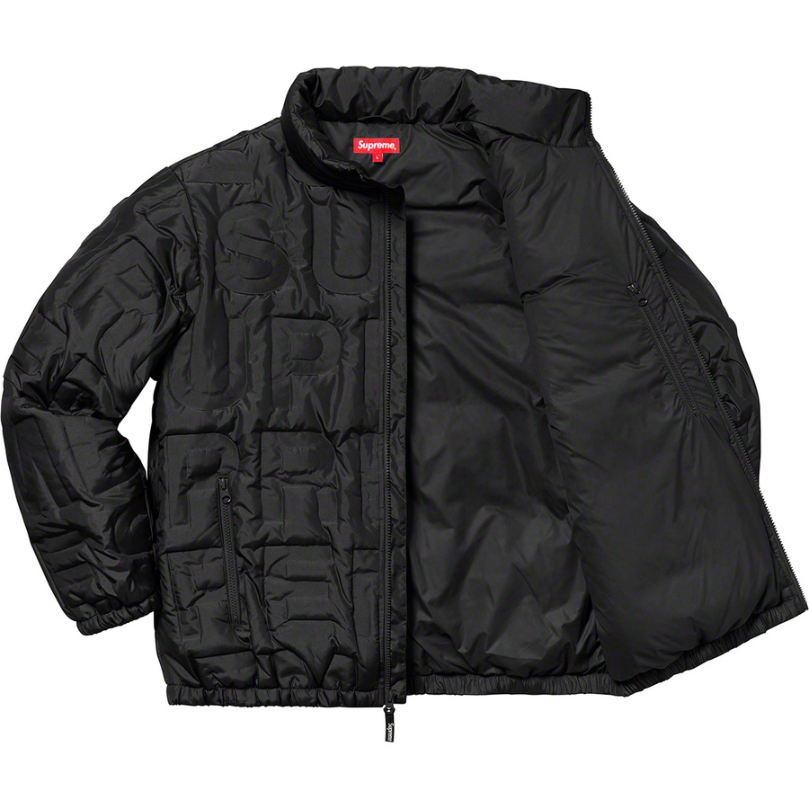 Details on Bonded Logo Puffy Jacket Black from spring summer 2019 (Price is $348)