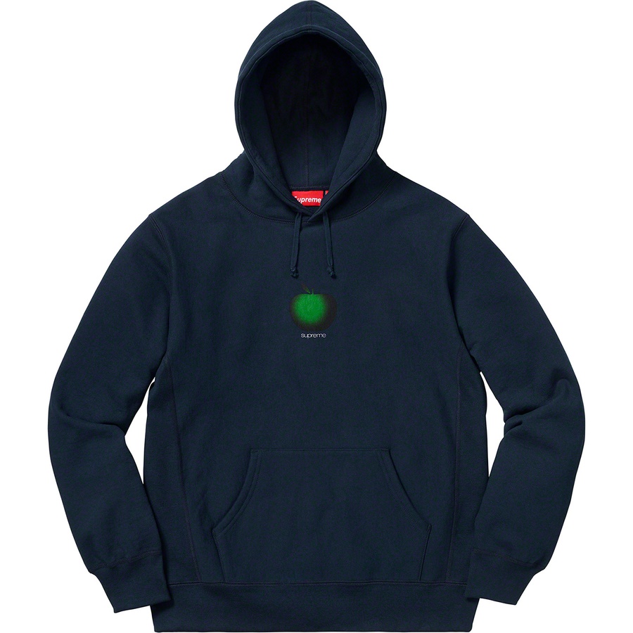 Details on Apple Hooded Sweatshirt Navy from spring summer
                                                    2019 (Price is $148)