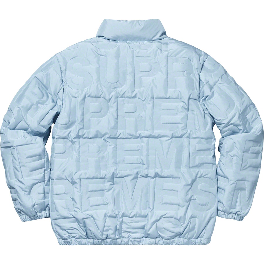 Details on Bonded Logo Puffy Jacket Light Blue from spring summer 2019 (Price is $348)
