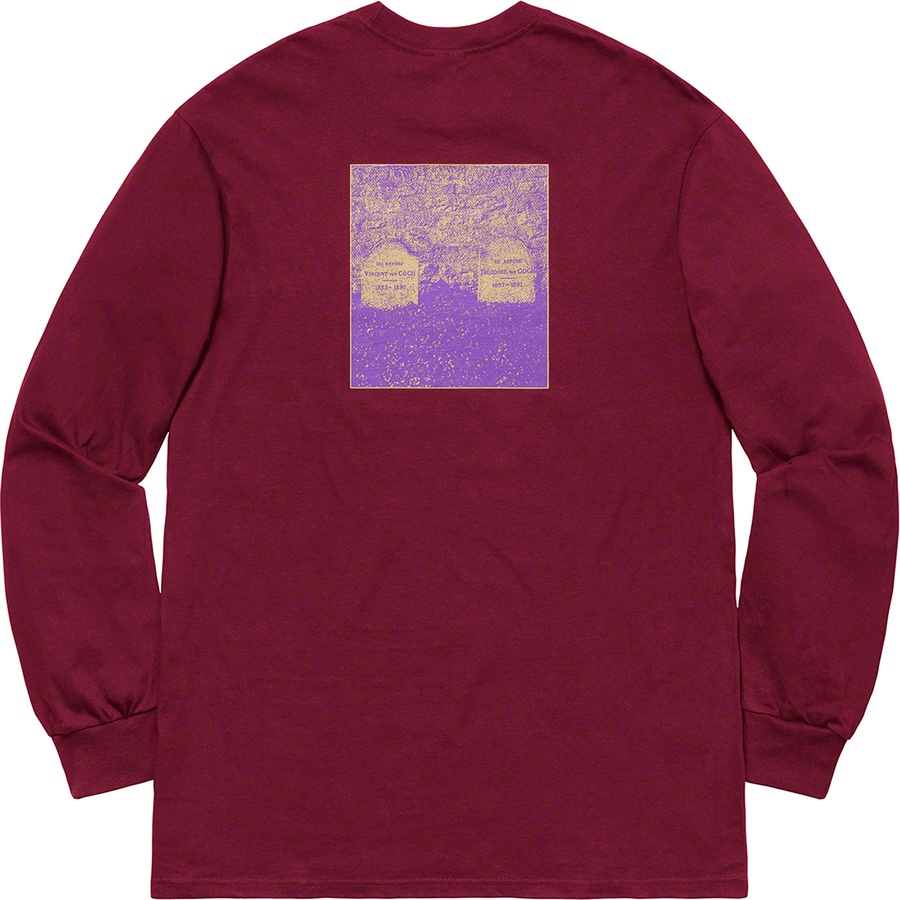 Details on The Real Shit L S Tee Burgundy from spring summer
                                                    2019 (Price is $40)