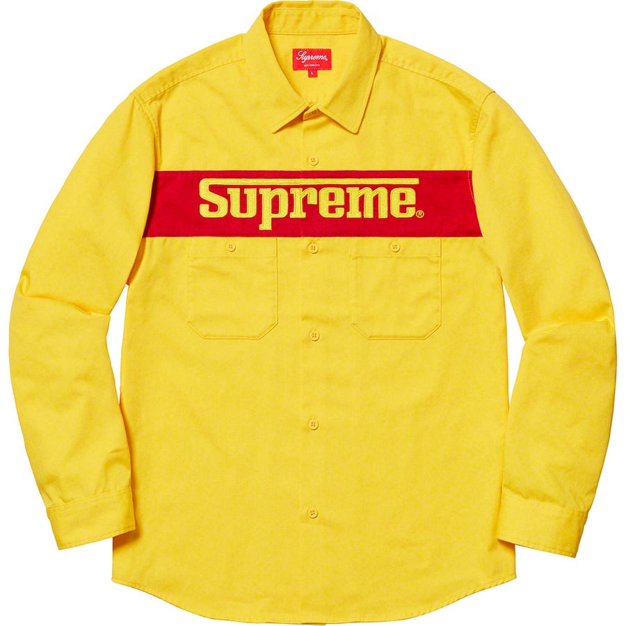 Details on Racing Logo Work Shirt Yellow from spring summer
                                                    2019 (Price is $128)
