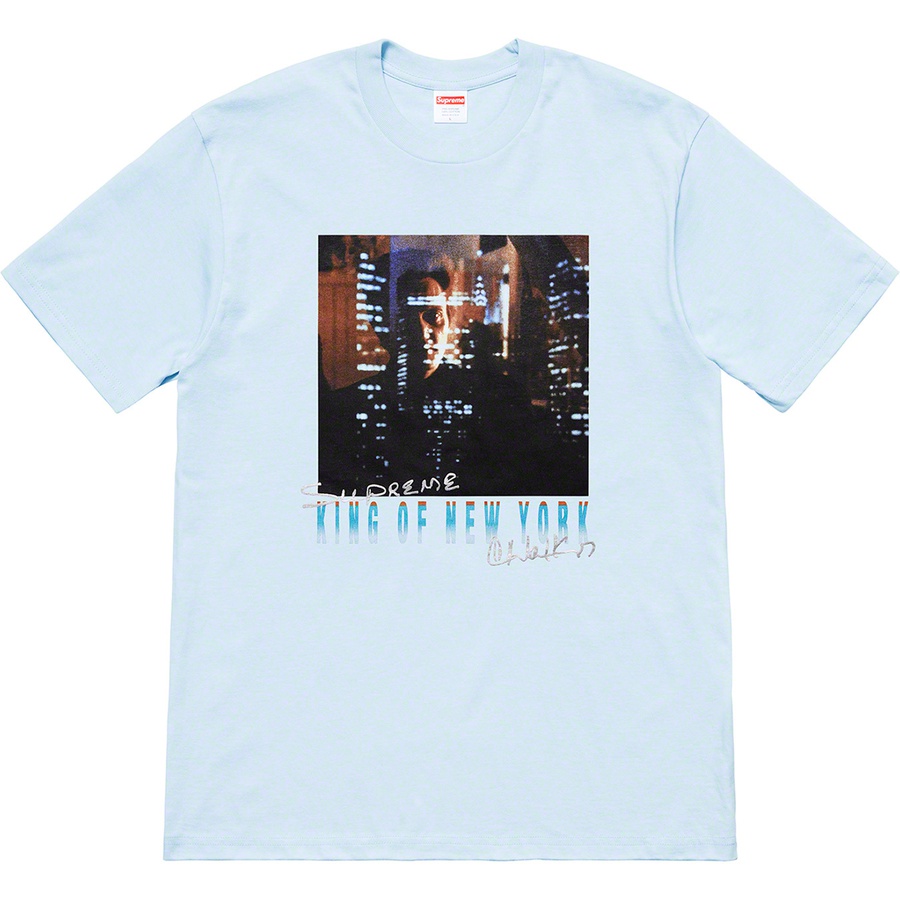 Details on Christopher Walken King Of New York Tee Light Blue from spring summer 2019 (Price is $48)