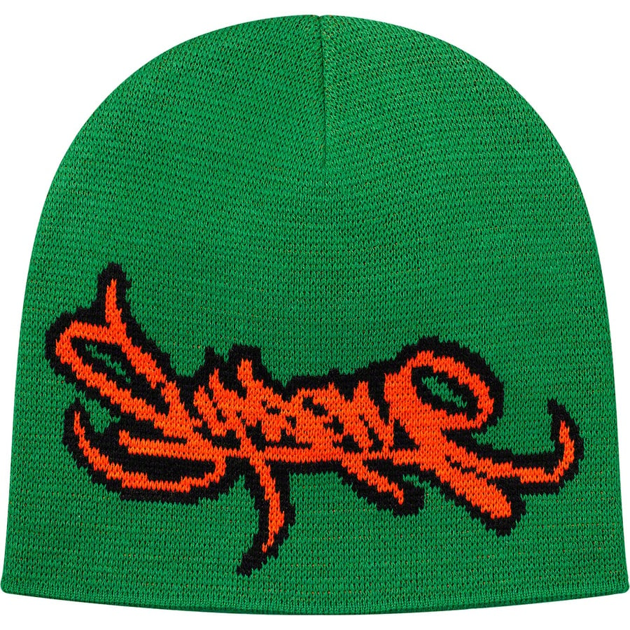 Details on Tag Logo Beanie Green from spring summer 2019 (Price is $32)