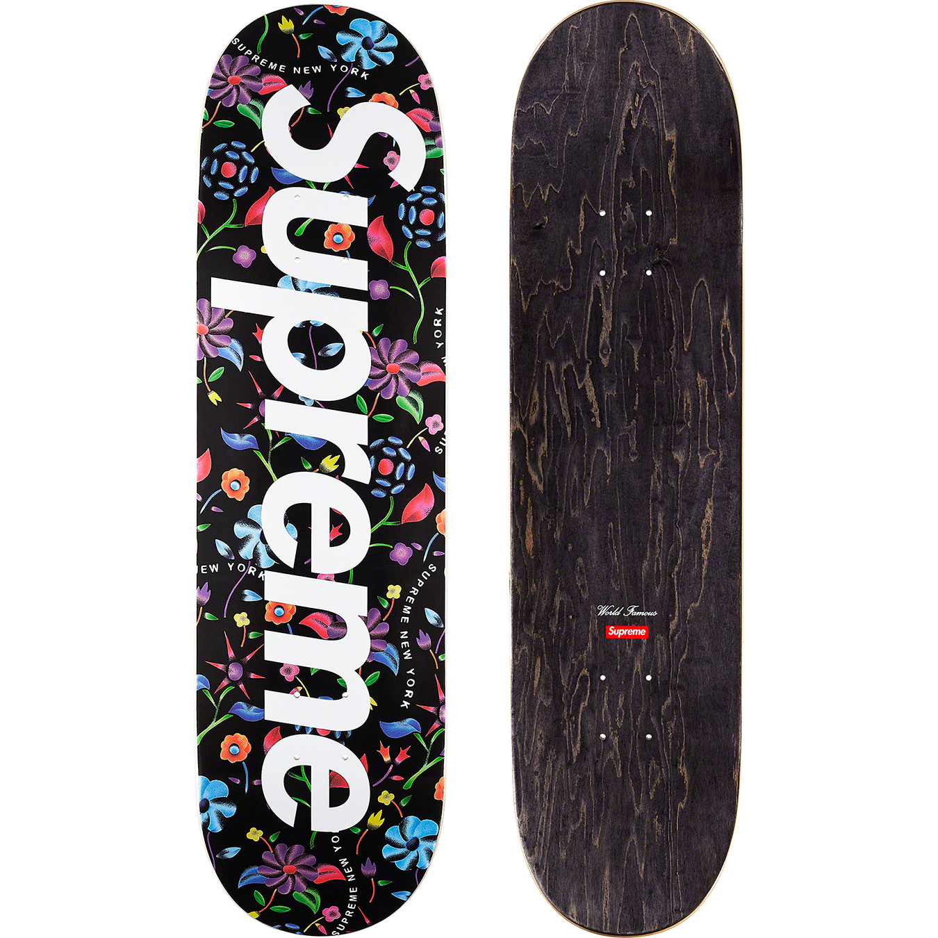 Airbrushed Floral Skateboard - Supreme Community