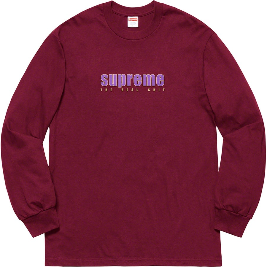 Details on The Real Shit L S Tee Burgundy from spring summer
                                                    2019 (Price is $40)