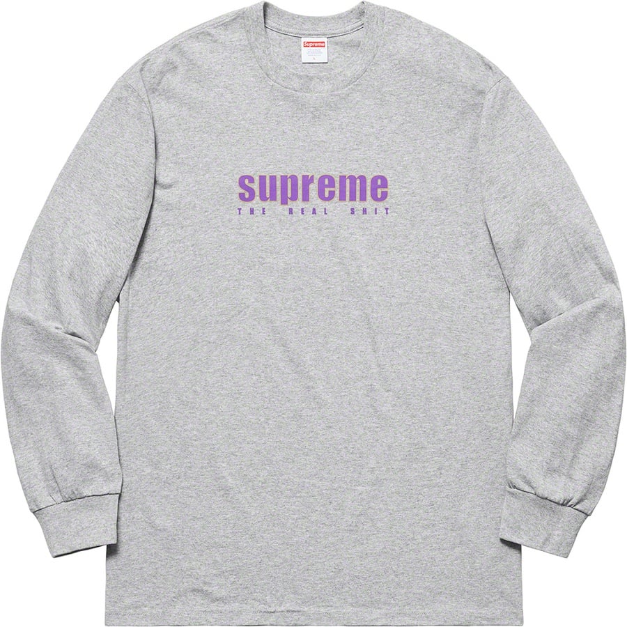 Details on The Real Shit L S Tee Heather Grey from spring summer 2019 (Price is $40)