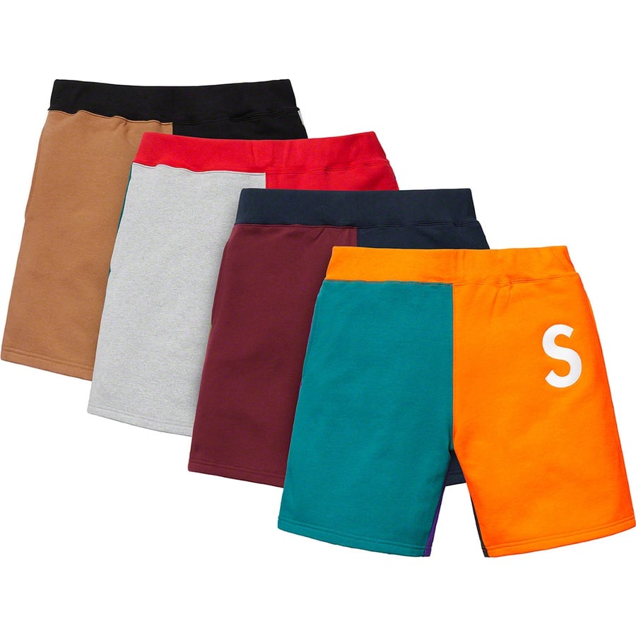 Supreme S Logo Colorblocked Sweatshort for spring summer 19 season