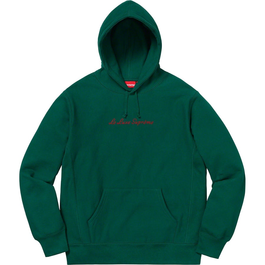 Details on Le Luxe Hooded Sweatshirt Dark Green from spring summer
                                                    2019 (Price is $148)