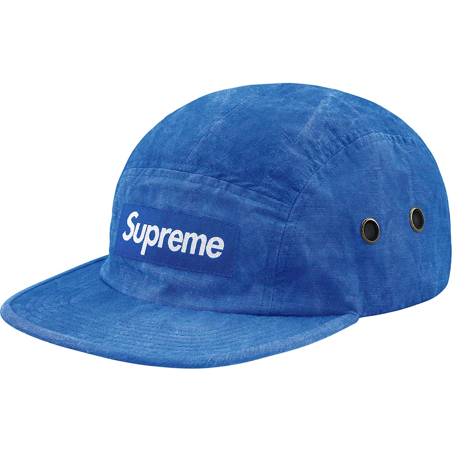 Supreme Washed Linen Camp Cap (SS19) - Navy - $48