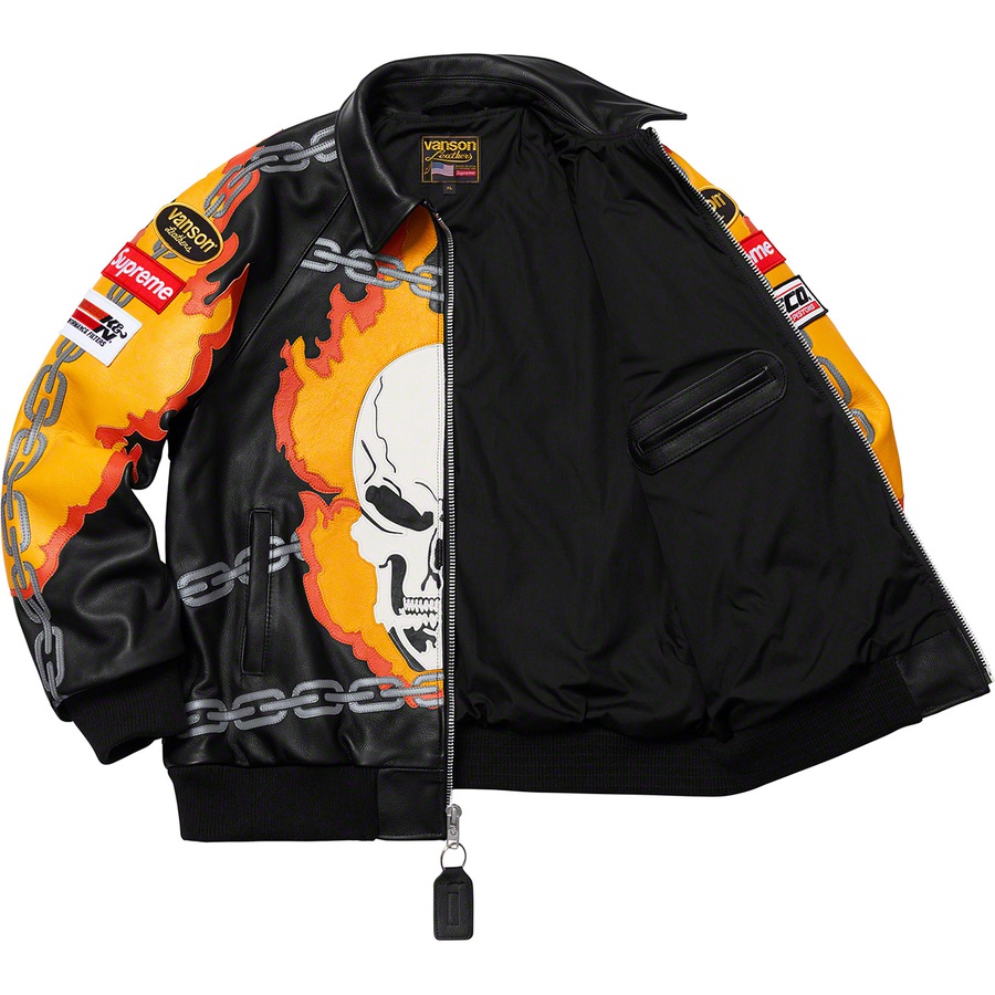 Details on Supreme Vanson Leathers Ghost Rider© Jacket Black from spring summer
                                                    2019 (Price is $1598)