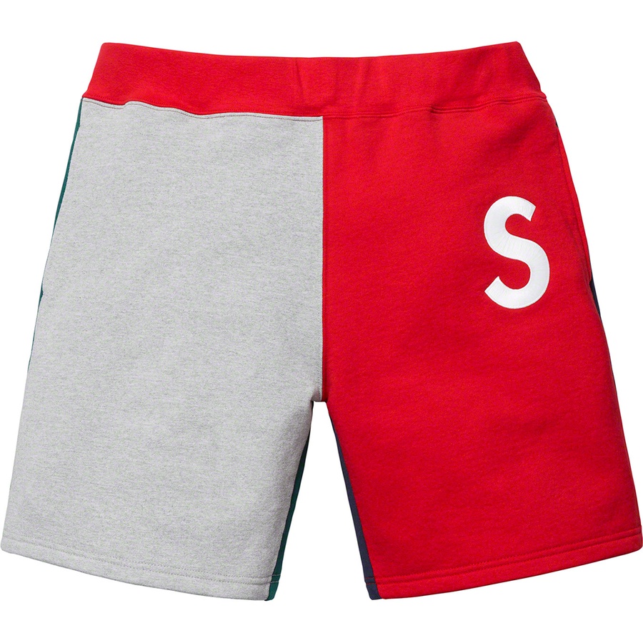 Details on S Logo Colorblocked Sweatshort Red from spring summer
                                                    2019 (Price is $128)