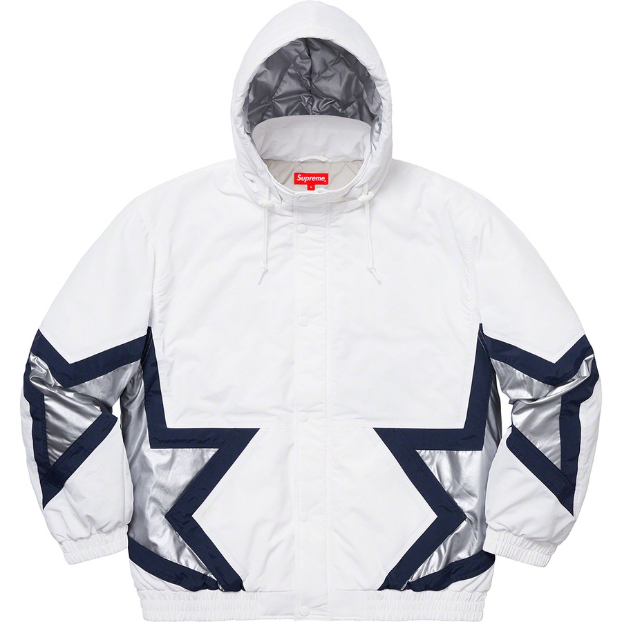 Details on Stars Puffy Jacket White from spring summer 2019 (Price is $198)
