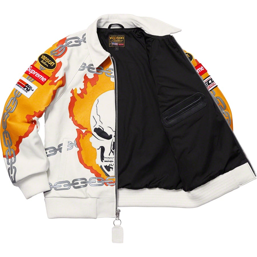 Details on Supreme Vanson Leathers Ghost Rider© Jacket White from spring summer
                                                    2019 (Price is $1598)