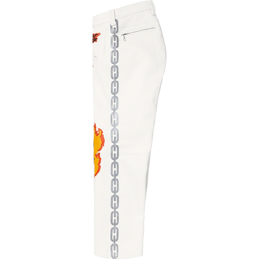 Details on Supreme Vanson Leathers Ghost Rider© Pant White from spring summer
                                                    2019 (Price is $1098)