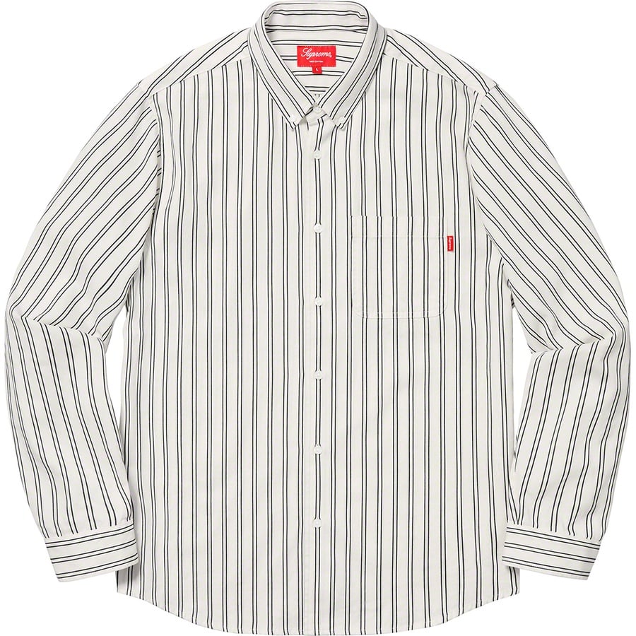 Details on Stripe Twill Shirt White from spring summer
                                                    2019 (Price is $128)