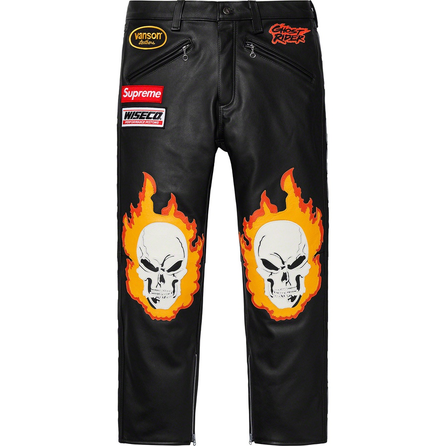 Details on Supreme Vanson Leathers Ghost Rider© Pant Black from spring summer
                                                    2019 (Price is $1098)