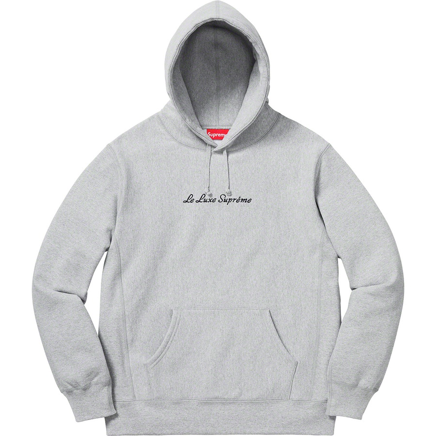 Details on Le Luxe Hooded Sweatshirt Heather Grey from spring summer
                                                    2019 (Price is $148)