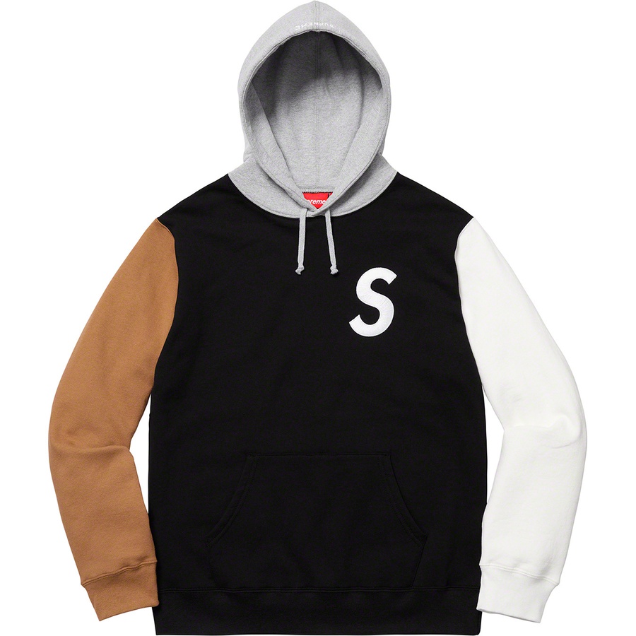 Details on S Logo Colorblocked Hooded Sweatshirt Black from spring summer
                                                    2019 (Price is $168)