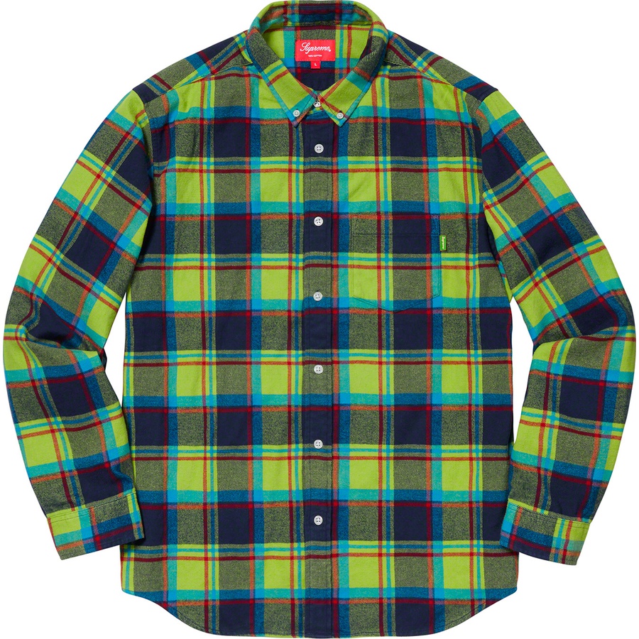 Details on Plaid Flannel Shirt Lime from spring summer
                                                    2019 (Price is $118)