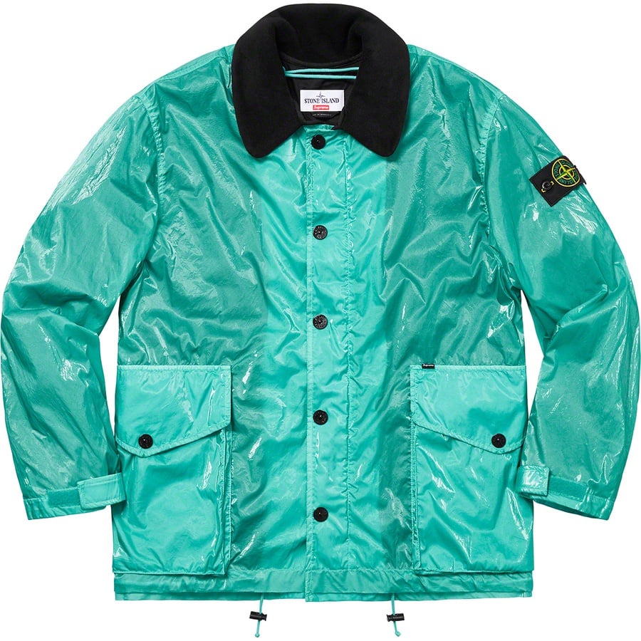 Details on Supreme Stone Island New Silk Light Jacket Light Blue from spring summer
                                                    2019 (Price is $998)