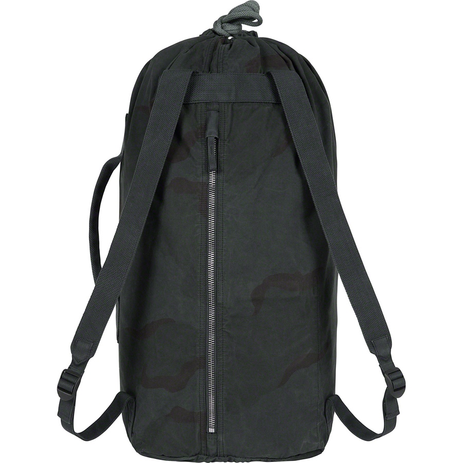 Details on Supreme Stone Island Camo Backpack Black Camo from spring summer
                                                    2019 (Price is $298)