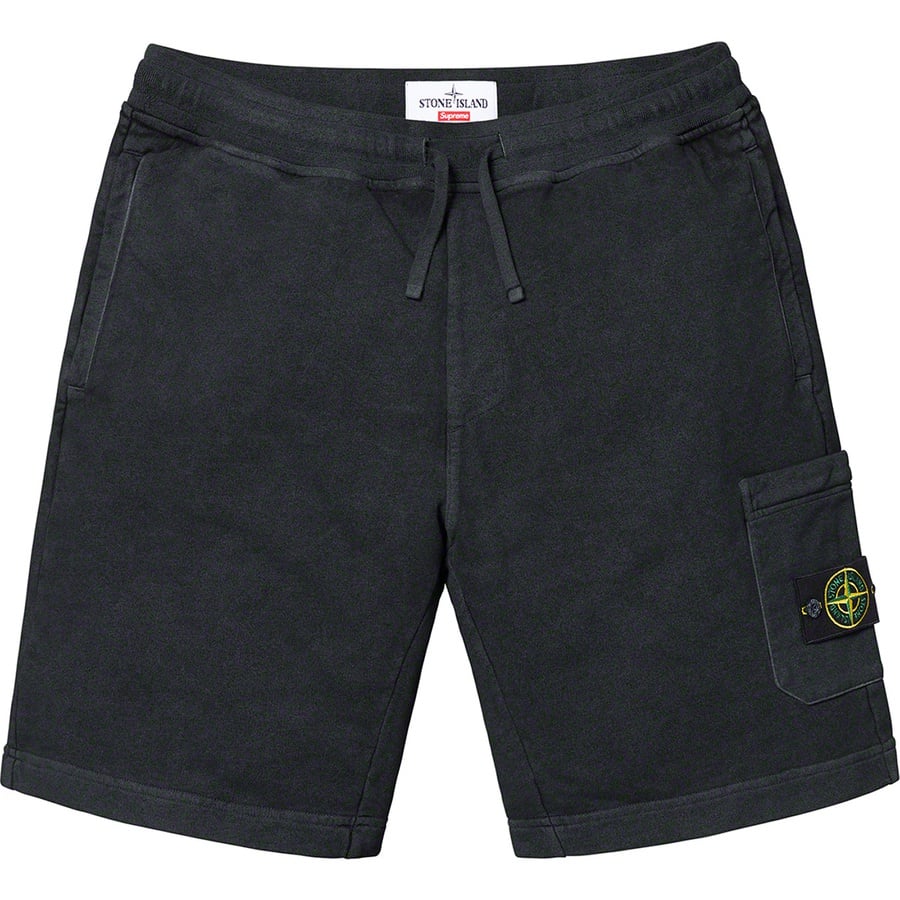 Details on Supreme Stone Island Sweatshort Black from spring summer
                                                    2019 (Price is $228)