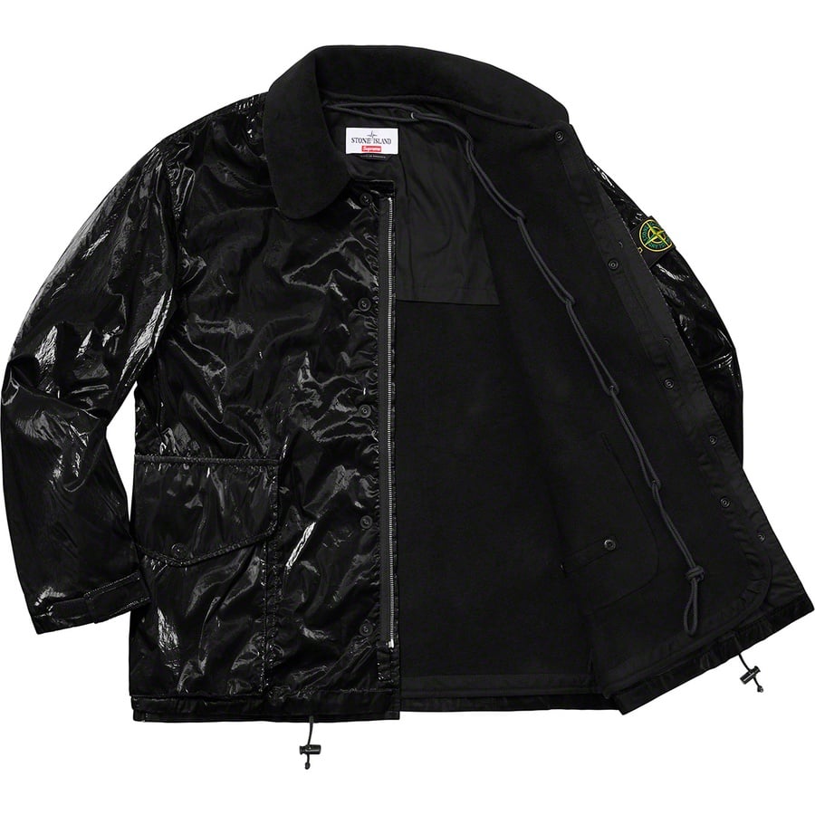 Details on Supreme Stone Island New Silk Light Jacket Black from spring summer
                                                    2019 (Price is $998)