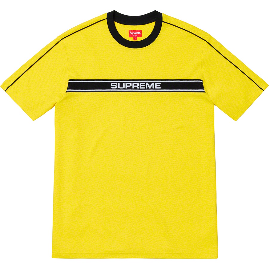Details on Chest Stripe Logo S S Top Yellow from spring summer 2019 (Price is $88)