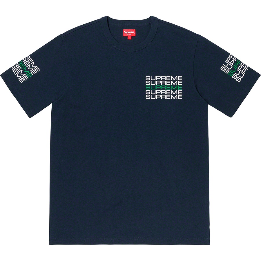 Supreme Stack Logo Tee (SS19) - Navy - $78