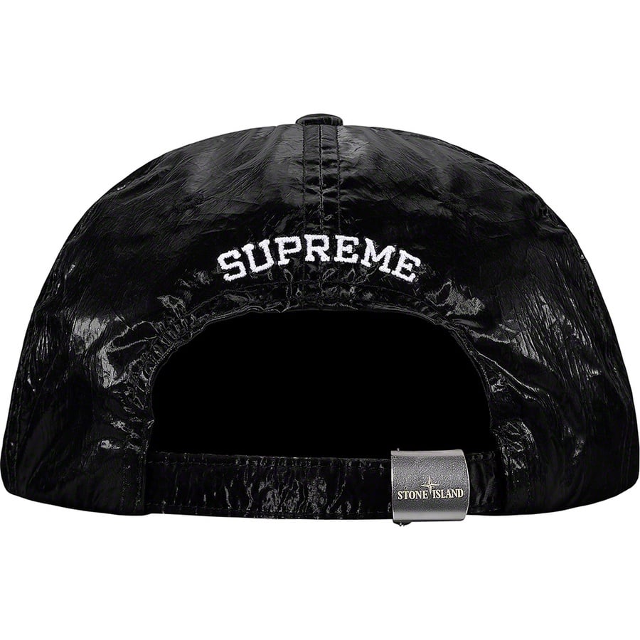 Details on Supreme Stone Island New Silk Light 6-Panel Black from spring summer 2019 (Price is $66)