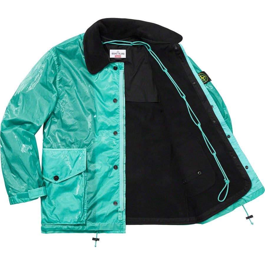 Details on Supreme Stone Island New Silk Light Jacket Light Blue from spring summer
                                                    2019 (Price is $998)