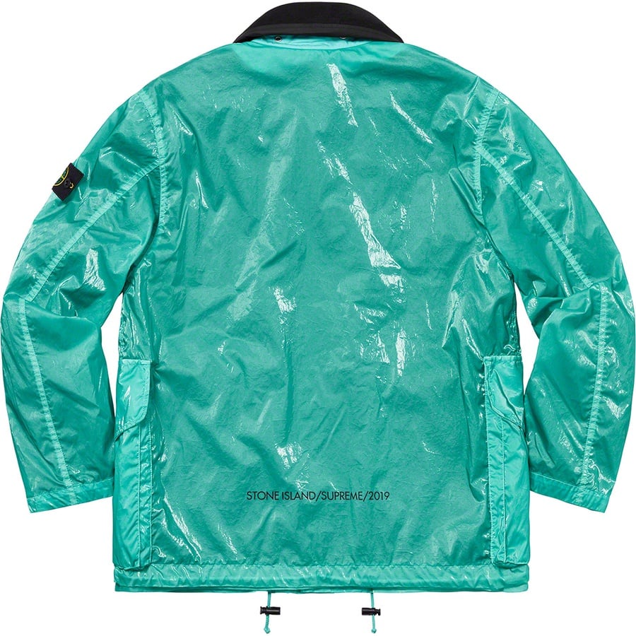 Details on Supreme Stone Island New Silk Light Jacket Light Blue from spring summer
                                                    2019 (Price is $998)