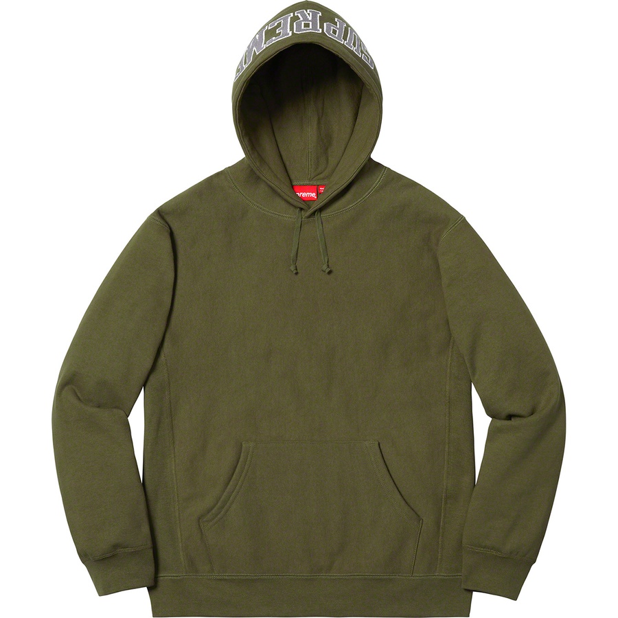 Details on Sequin Arc Hooded Sweatshirt Dark Olive from spring summer 2019 (Price is $158)