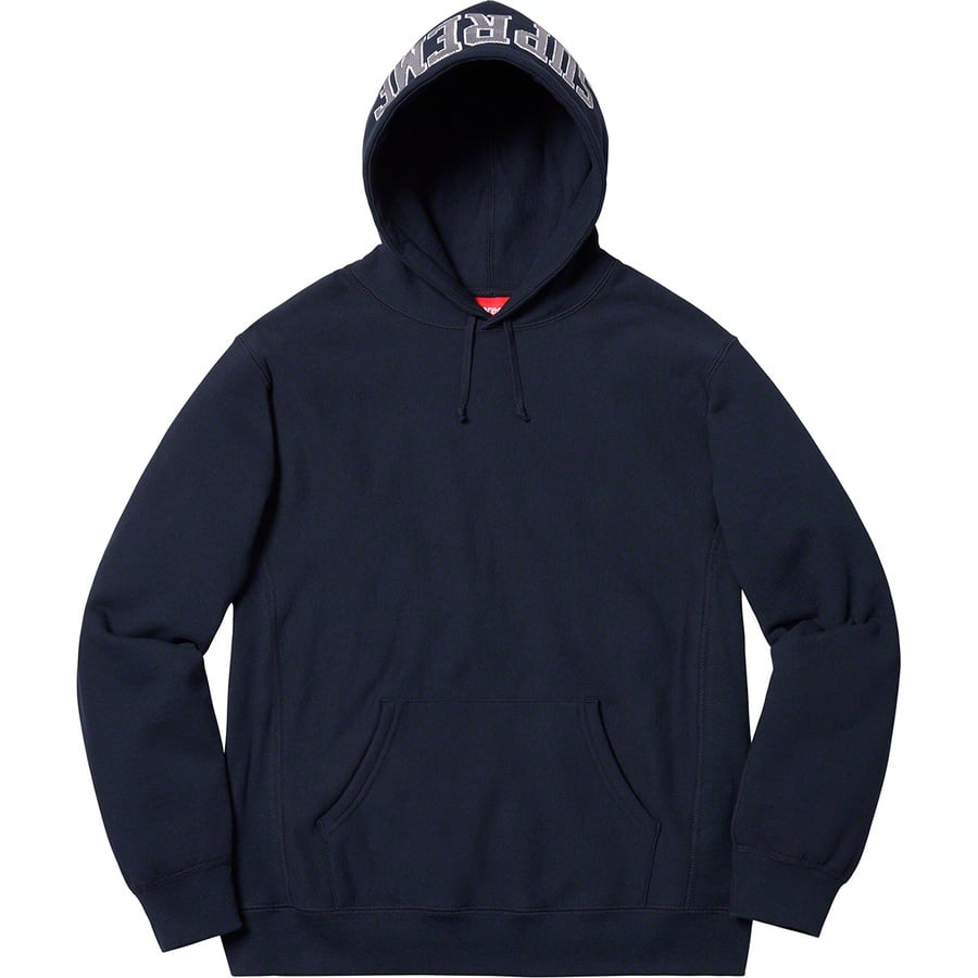 Details on Sequin Arc Hooded Sweatshirt Navy from spring summer 2019 (Price is $158)